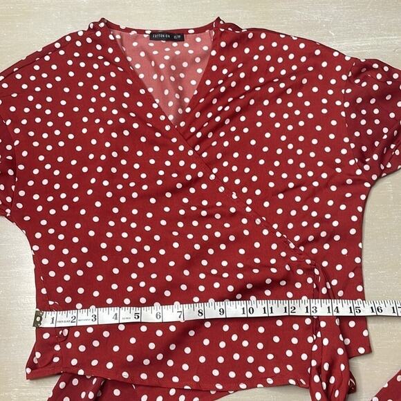 Cotton On polka dot wrap crop top blouse - Picture 6 of 7